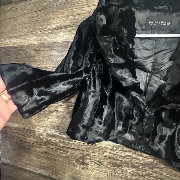 White House Black Market Black Blazer with Luxurious Faux Fur Small - Picture 6 of 12